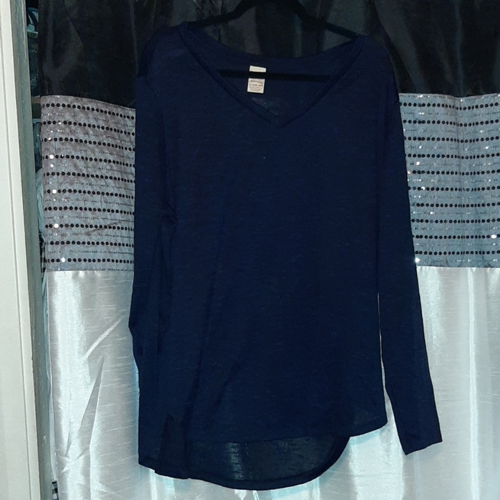Navy blue long sleeves see through
